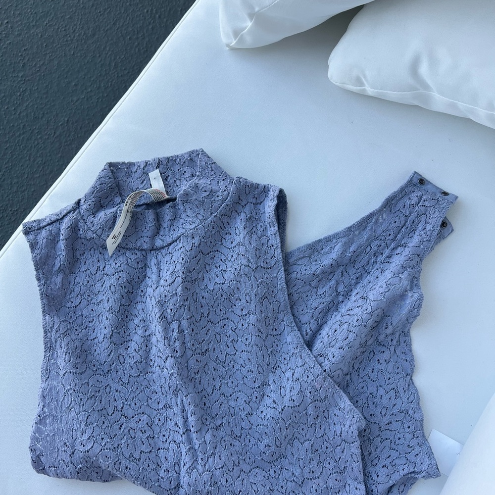 Free people lou lace body suit top size M